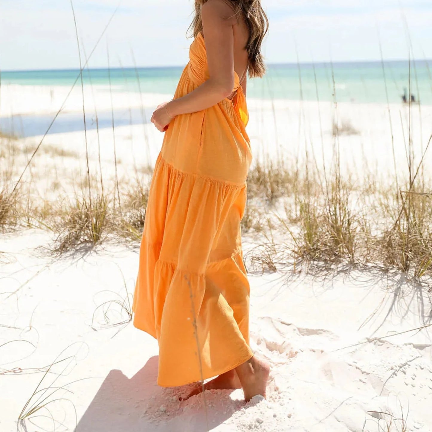 "Lunara™ Ruffle Dress – Summer Elegance"