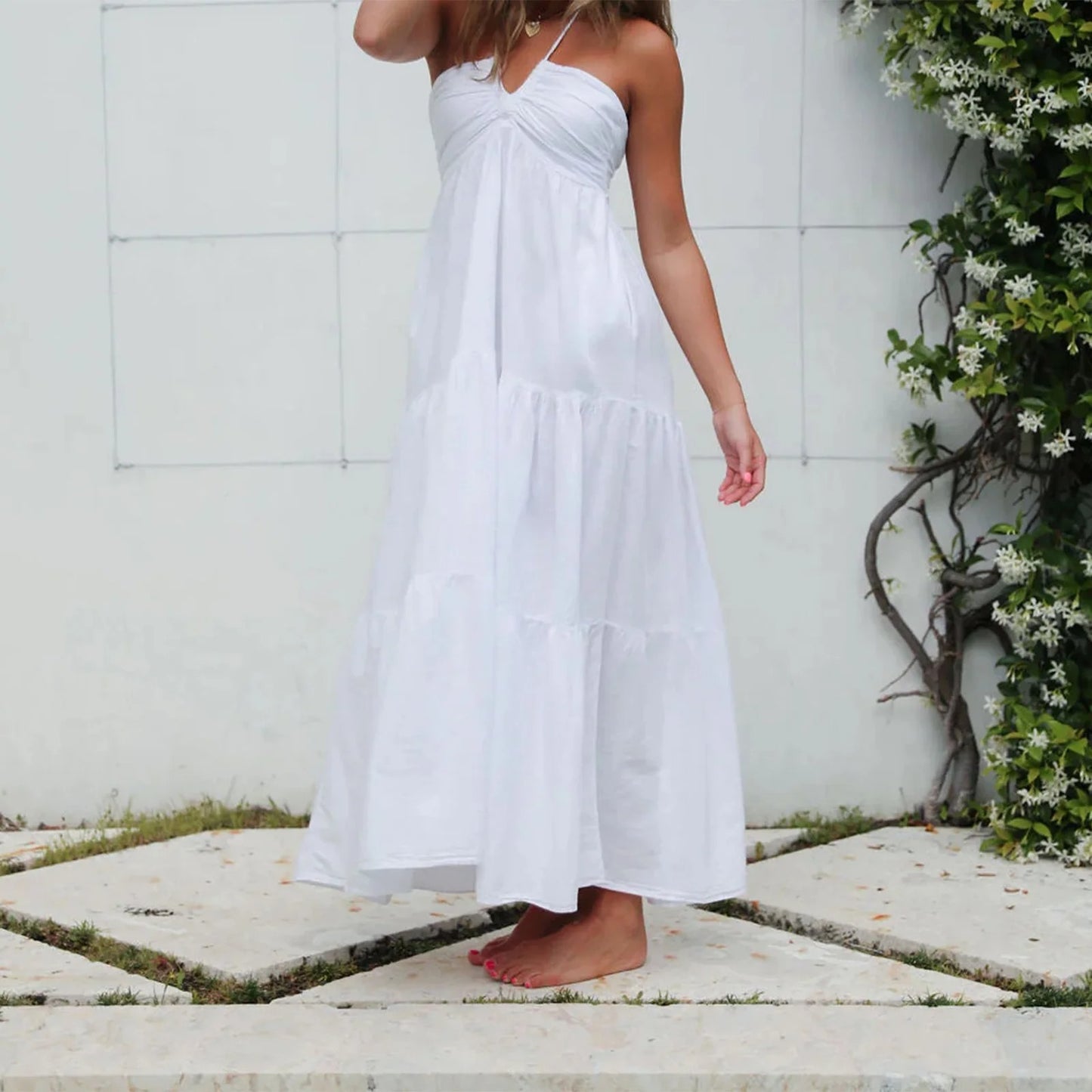 "Lunara™ Ruffle Dress – Summer Elegance"