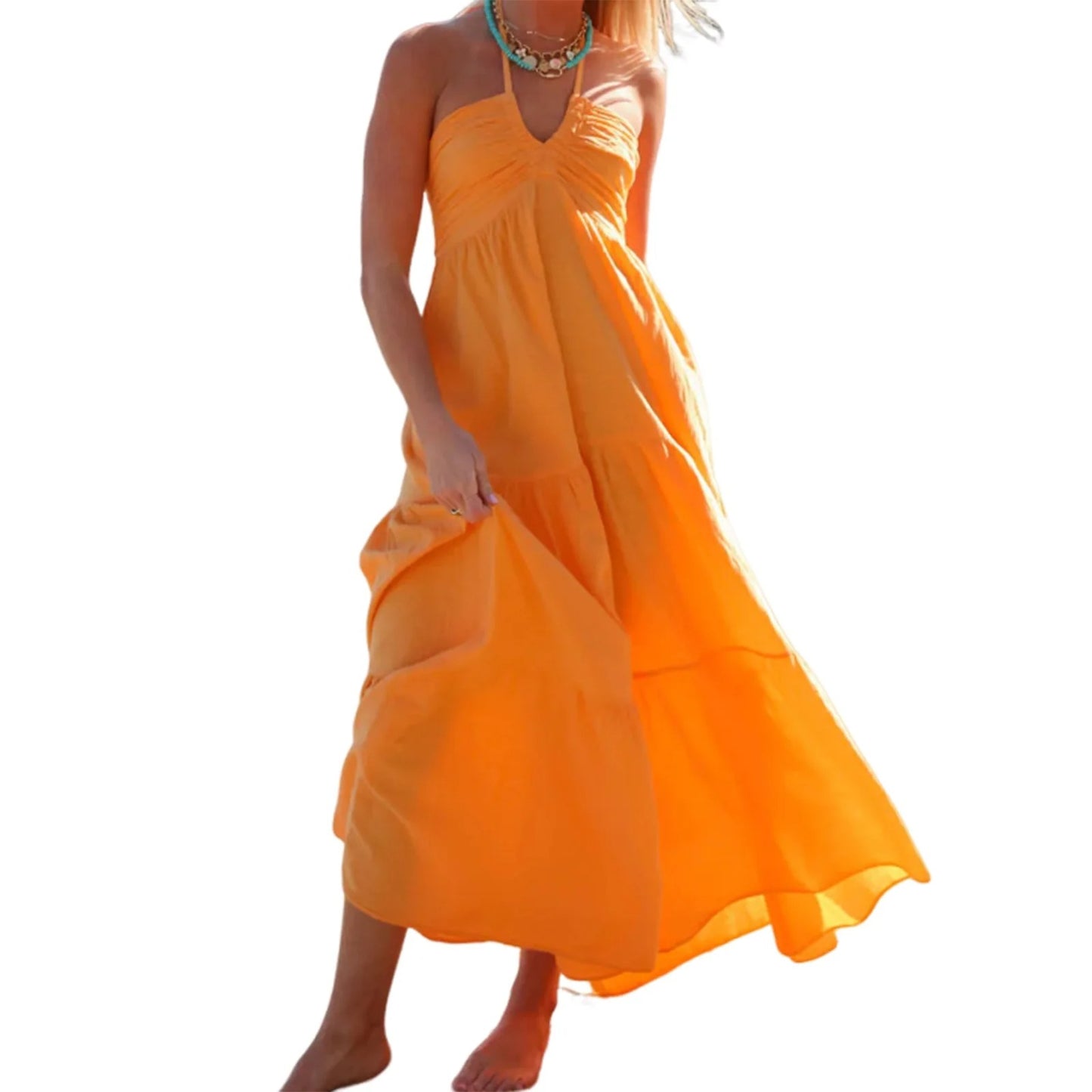 "Lunara™ Ruffle Dress – Summer Elegance"