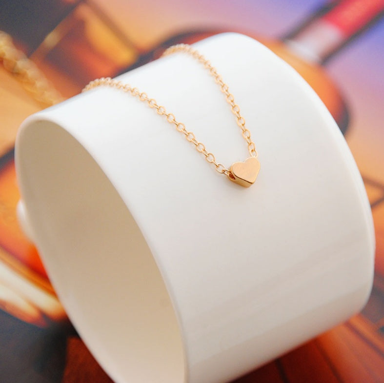 Elegant Heart Choker Necklace, Minimalist Heart Necklace, Gold Necklace, Silver Heart Necklace