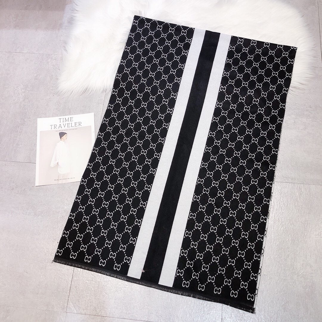 Fashion C Letter Large Scarf, İmitation Cashmere Shawl, C Silk Scarf, Ladies Letter Shawl